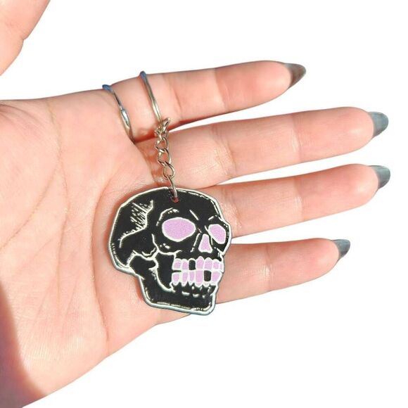 Witchycore Double Sided Skull Keychain - Picture 1 of 2